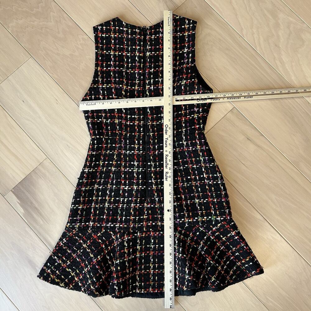 Alice + Olivia Sonny Tweed Ruffle Dress Sleeveless Women’s 6 - Picture 5 of 7